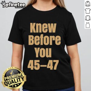 Official Knew Before You Escalator Truth Ladies Tee showcasing stylish design and comfortable fit for casual wear.
