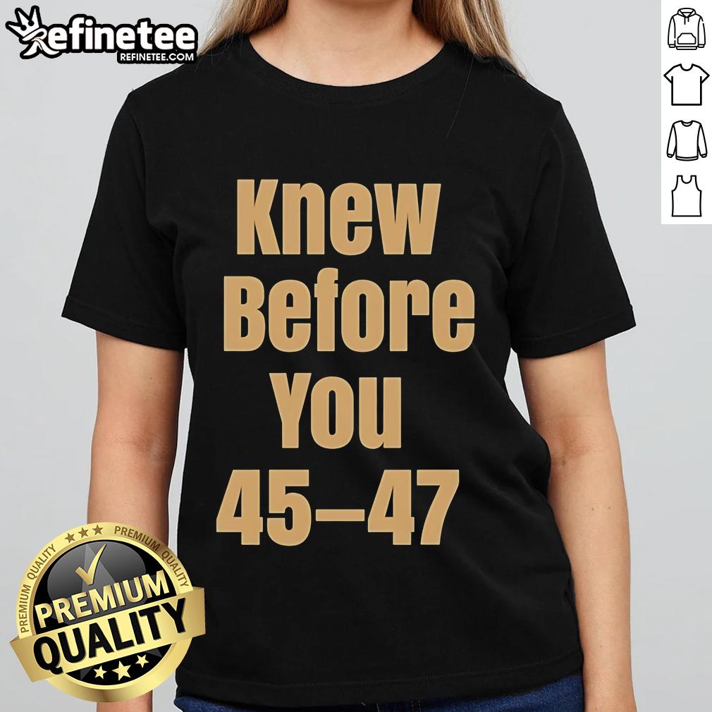 Official Knew Before You Escalator Truth Ladies Tee showcasing stylish design and comfortable fit for casual wear.