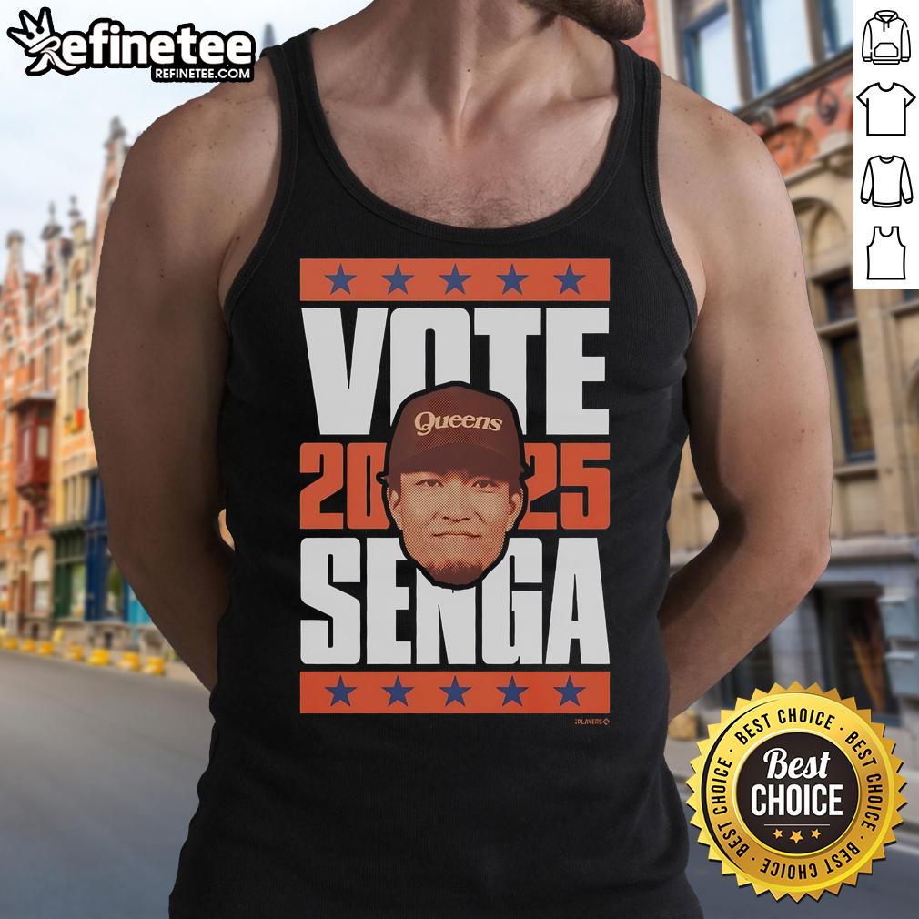 Official Kodai Senga 2025 Vote Tank Top featuring bold graphics for fans of the baseball star and supporter apparel.