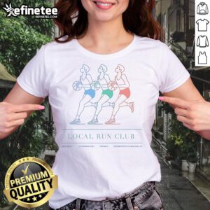 Official Local Run Club Ladies Tee for appointment-only basketball at 85 Christopher St, New York, NY - No Fouls Policy.