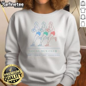 Official Local Run Club sweatshirt promoting No Fouls basketball at 85 Christopher St, New York, NY.