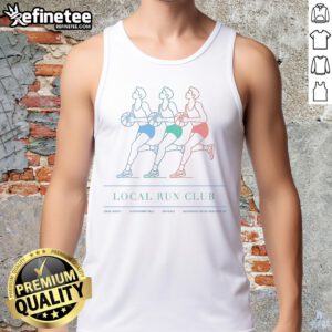 Official Local Run Club tank top featuring 'Local Hoops Appointment Only' design at 85 Christopher St, New York, NY.