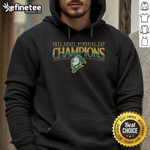 Official London Knights Champions Memorial Cup 2025 Hoodie featuring team colors and logo, perfect for fans.