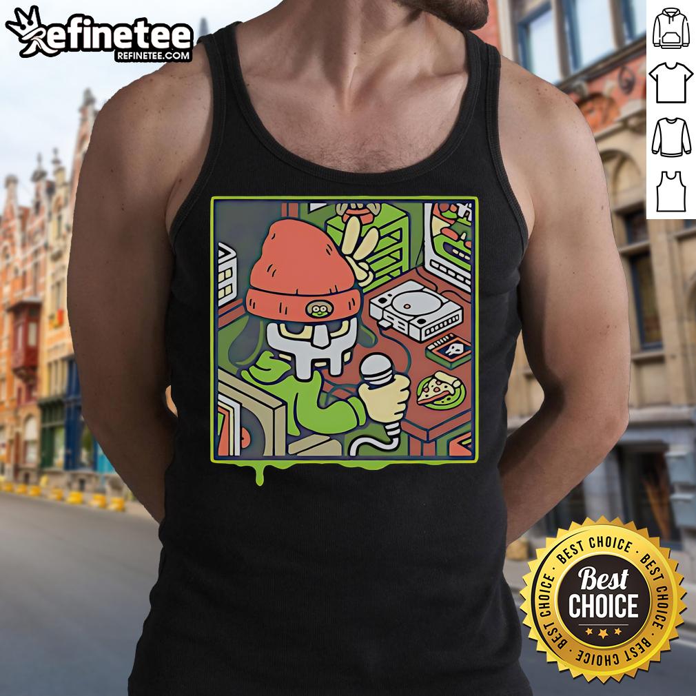 Official MF Doom Parappa The Rapper tank top featuring vibrant graphics of MF Doom and Parappa, perfect for hip-hop fans.