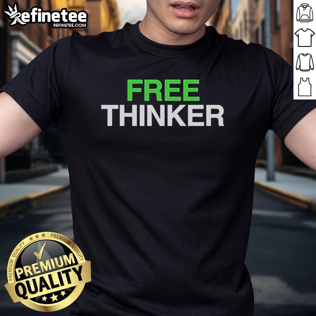 Alt Text: Official Matt Kim Free Thinker T-Shirt featuring a bold graphic design and high-quality fabric for casual wear.