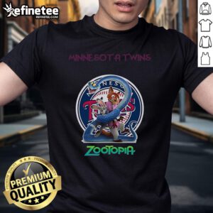Official Minnesota Twins Zootopia 2 T-Shirt featuring vibrant graphics and team logo for fans of all ages.