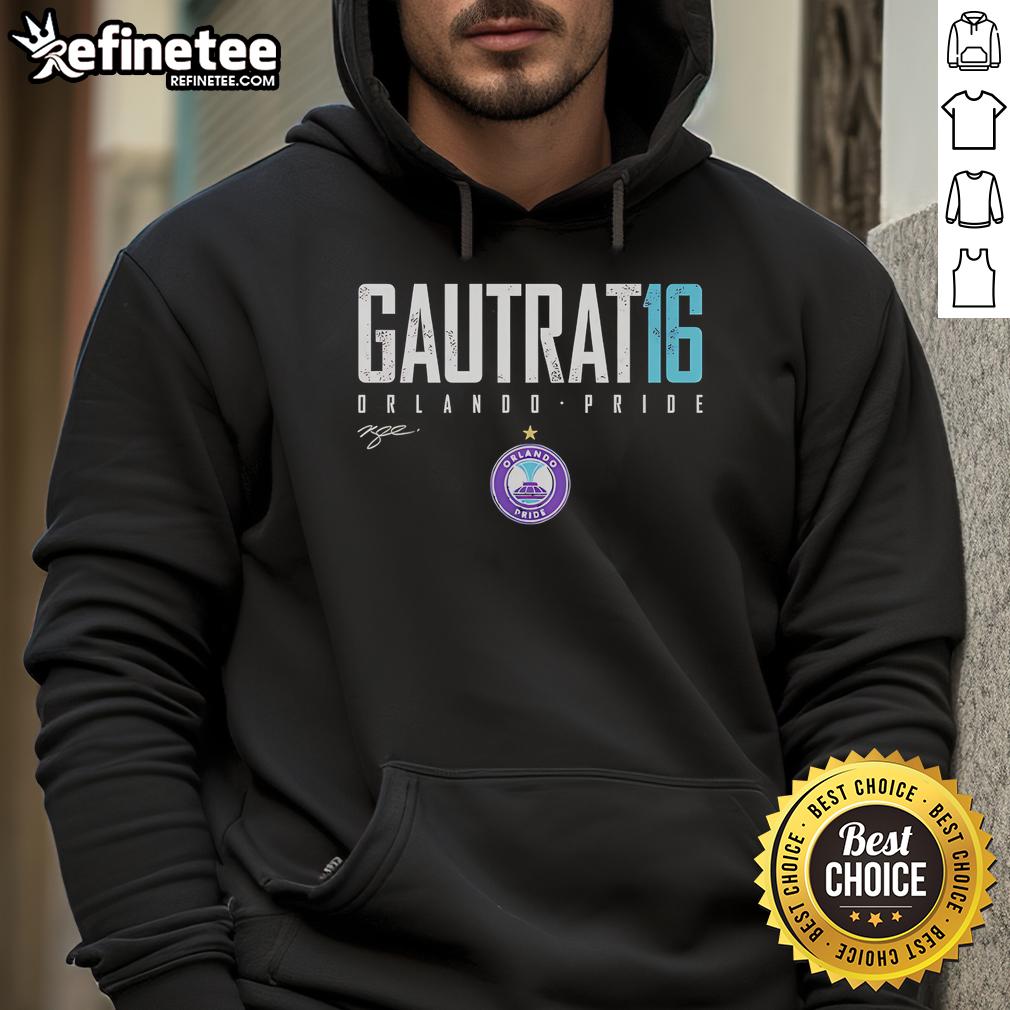 Alt Text: Official Morgan Gautrat Orlando Pride Elite 16 Hoodie featuring vibrant colors and team logo for LGBTQ+ pride.