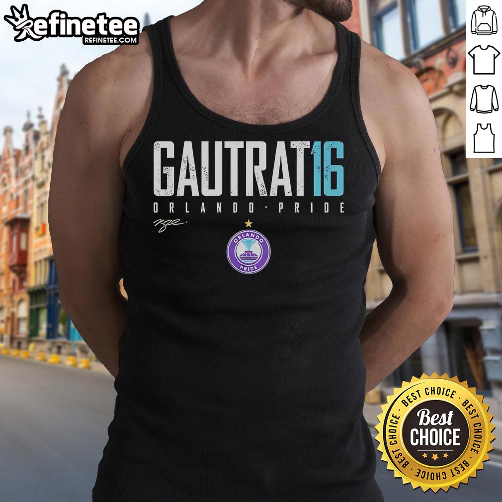 Official Morgan Gautrat Orlando Pride Elite 16 Tank Top featuring vibrant colors and a stylish design for fans.