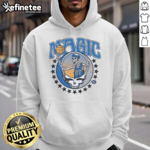Official NBA x Grateful Dead x Magic Skull Hoodie featuring vibrant graphics and a cozy design for basketball fans.