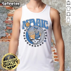 Official NBA X Grateful Dead X Magic Skull Tank Top featuring vibrant graphics and a stylish design for fans.