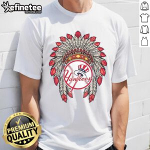 Official New York Yankees Native American Logo T-Shirt featuring a unique design celebrating cultural heritage.