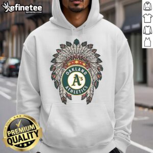 Official Oakland Athletics Native American Logo Hoodie featuring vibrant colors and unique design for fans.