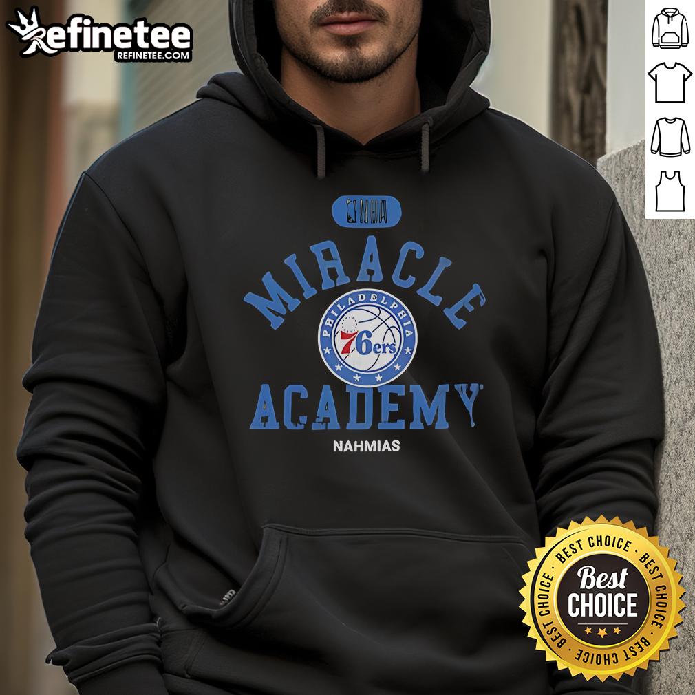 Official Philadelphia 76ers Miracle Academy NBA Collection Hoodie in blue with team logo and stylish design.