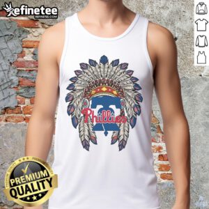 Official Philadelphia Phillies Native American logo tank top featuring vibrant colors and a stylish design for fans.