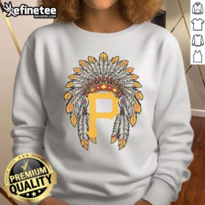 Official Pittsburgh Pirates Native American logo sweatshirt featuring vibrant colors and comfortable fit for fans.