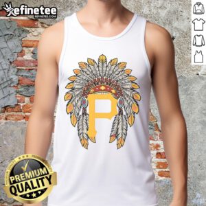 Official Pittsburgh Pirates Native American logo tank top showcasing team spirit and unique design for fans.