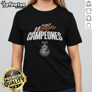 Official Club Toluca campeon ladies tee featuring 'Hicimos 11 Historia' design, perfect for fans celebrating the team's legacy.