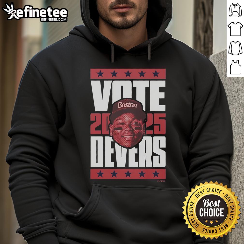 Alt Text: Official Rafael Devers 2025 Vote Hoodie featuring a stylish design perfect for baseball fans and supporters.