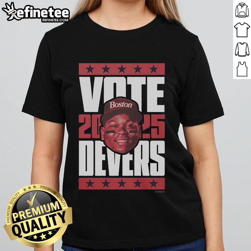 Official Rafael Devers 2025 Vote Ladies Tee featuring a stylish design for fans and supporters of Devers.