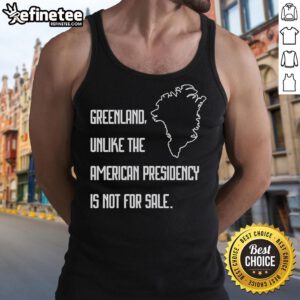 Official Retro Greenland tank top featuring 'Not for Sale' slogan, showcasing a unique design and bold statement.