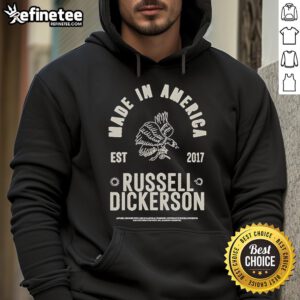 Alt Text: Official Russell Dickerson Made In America Est 2017 Bird Hoodie featuring a stylish design for fans and music lovers.