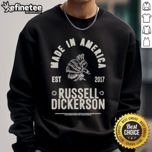 Alt Text: Official Russell Dickerson Made In America Est 2017 Bird Sweatshirt featuring a stylish design and comfortable fit.