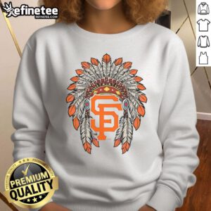 Official San Francisco Giants Native American logo sweatshirt featuring vibrant colors and unique design elements.
