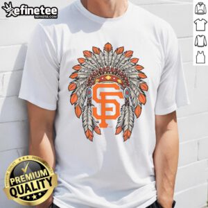Official San Francisco Giants Native American Logo T-Shirt featuring vibrant colors and unique design for fans.