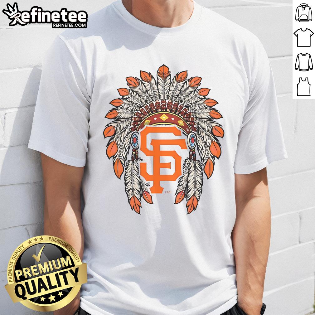 Official San Francisco Giants Native American Logo T-Shirt featuring vibrant colors and unique design for fans.