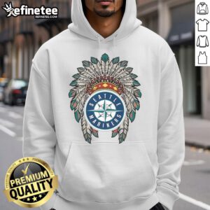 Official Seattle Mariners Native American logo hoodie featuring vibrant team colors and unique design for fans.