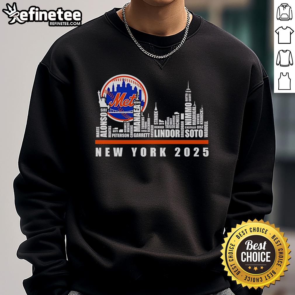Official New York Mets 2025 sweatshirt featuring the skyline design, perfect for fans and stylish sportswear.