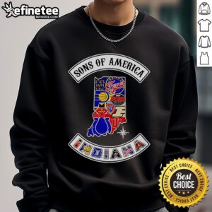 Alt Text: Official Sons of America Indiana sports sweatshirt in navy blue, featuring logo and comfortable fit for fans.