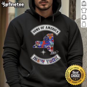 Official Sons of America New York sports hoodie featuring vibrant team colors and logo, perfect for fans and casual wear.