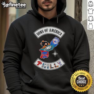 Official Sons of America Philadelphia Sports Hoodie featuring team colors and logo, perfect for fans and outdoor activities.