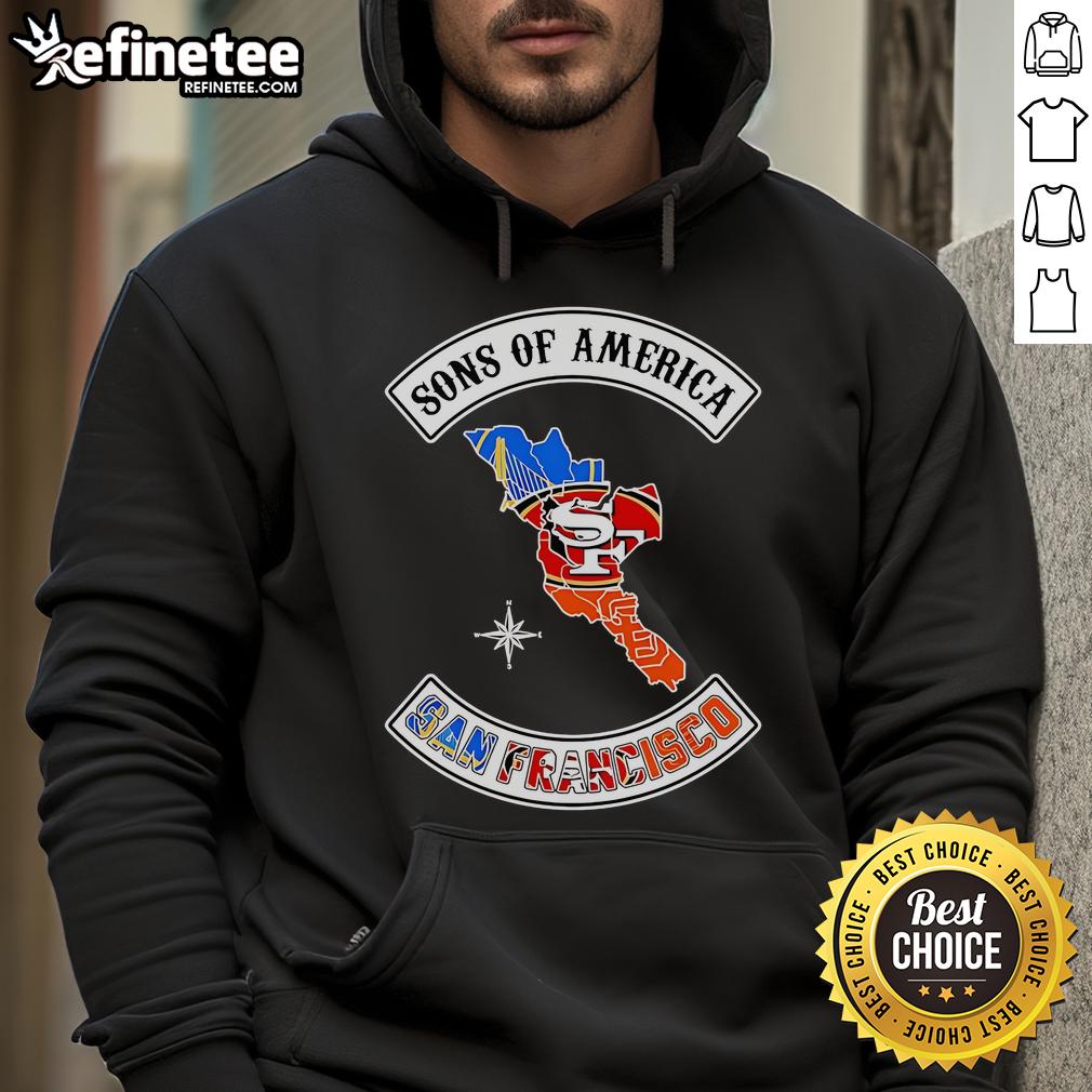 Official Sons of America San Francisco sports hoodie featuring logo, stylish design, perfect for fans and casual wear.