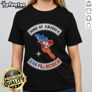 Official Sons of America San Francisco Sports Ladies Tee featuring stylish design and vibrant colors for fans.