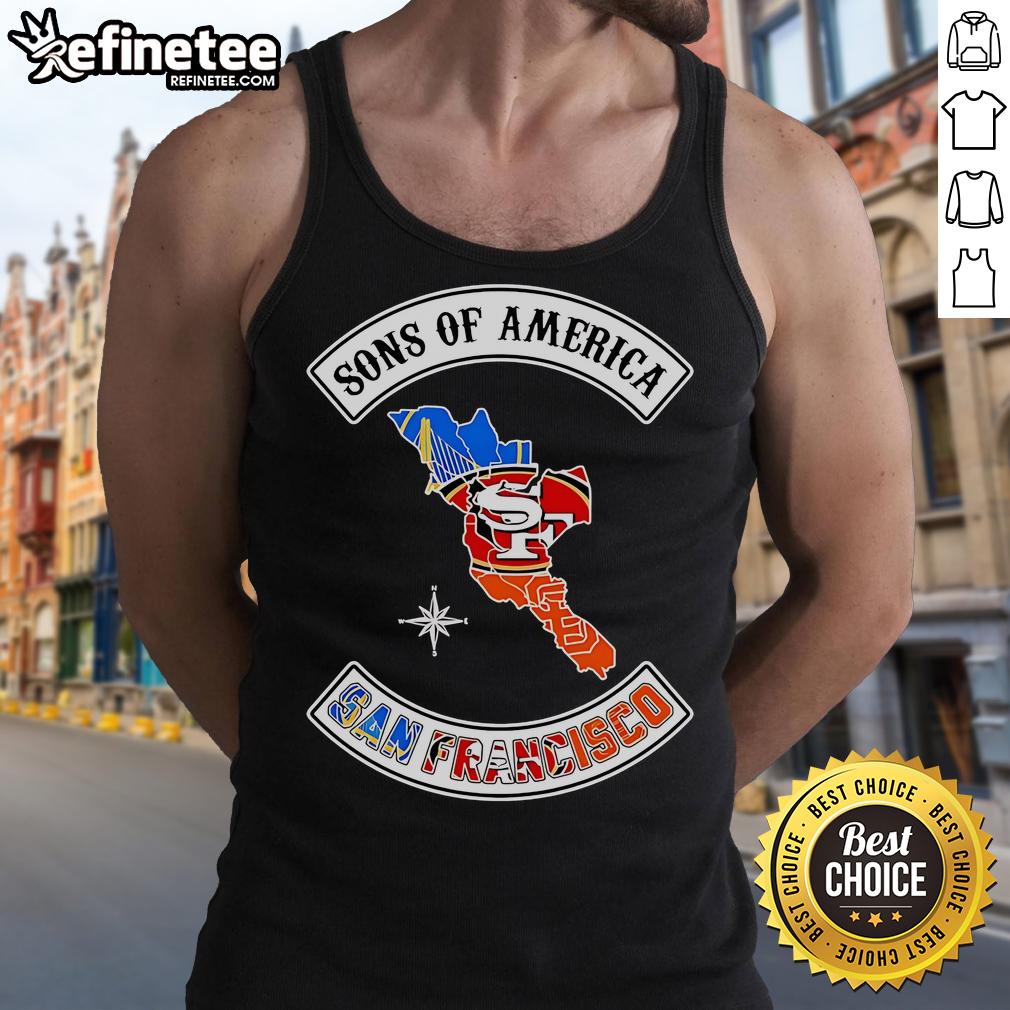 Official Sons of America San Francisco sports tank top featuring a bold logo and stylish design for fans.