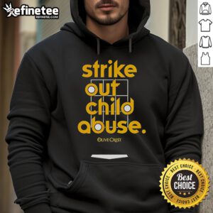 Alt Text: Official Strike Out Child Abuse San Diego baseball hoodie featuring a bold logo and vibrant design for awareness.