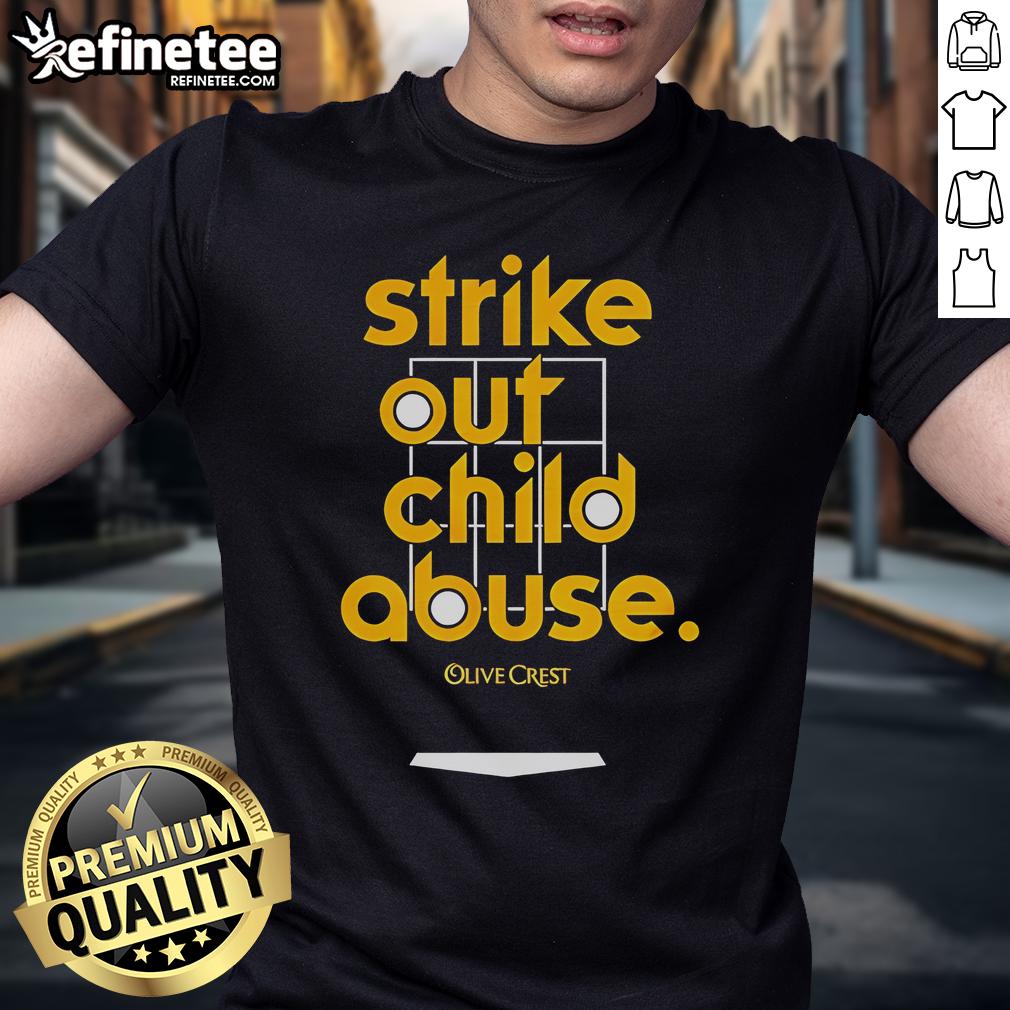 Alt Text: Official Strike Out Child Abuse San Diego Baseball T-Shirt featuring bold graphics and vibrant colors for awareness.