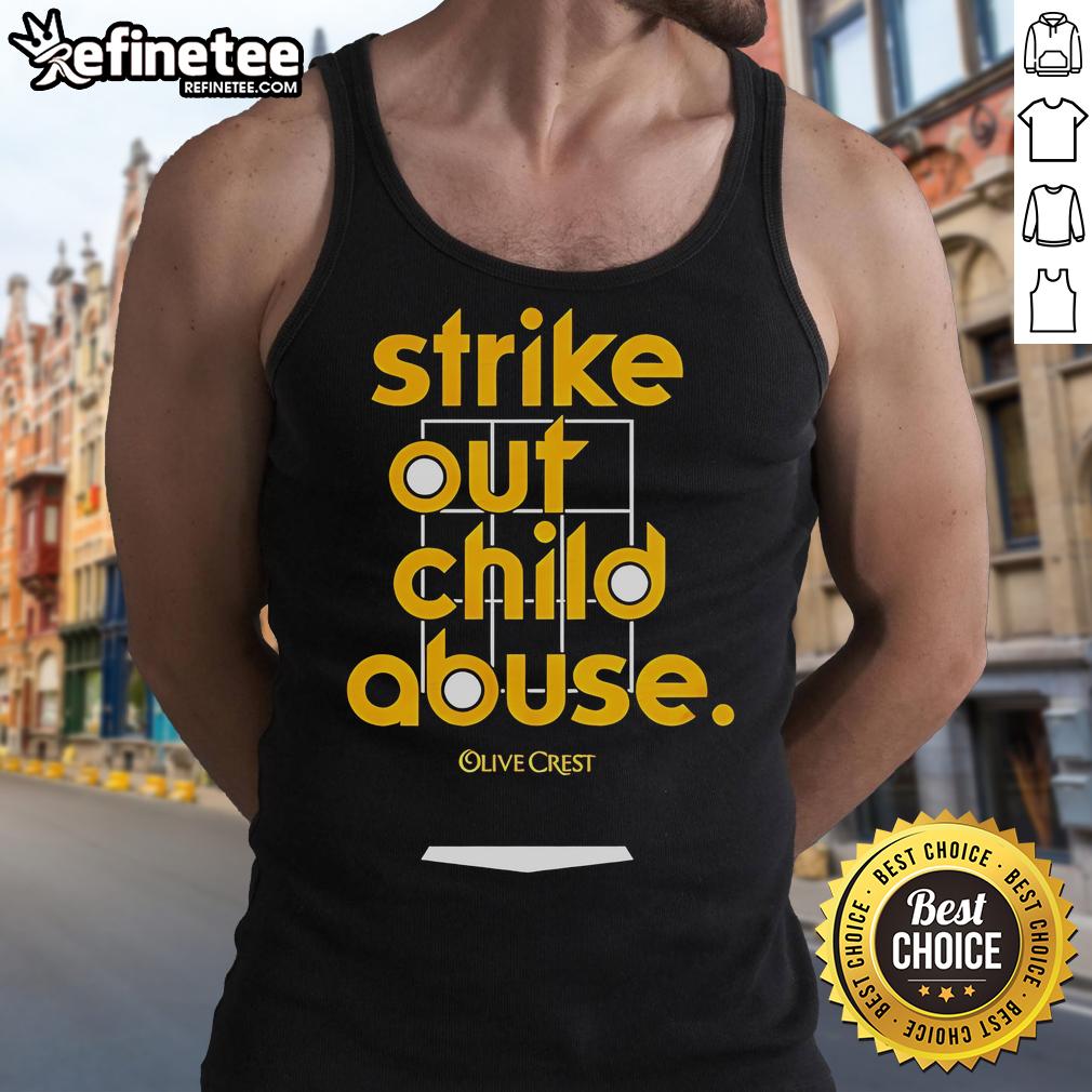 Official Strike Out Child Abuse San Diego baseball tank top featuring a bold design to raise awareness and support.