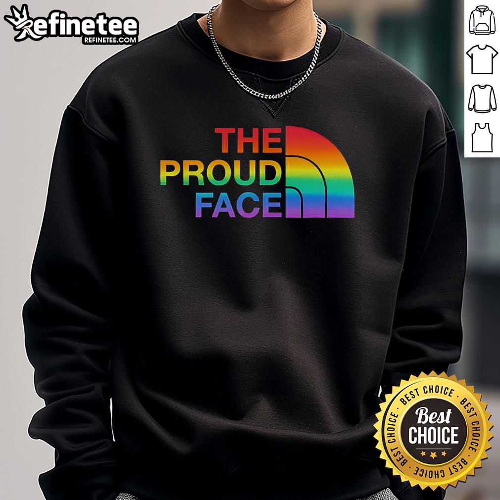 Official Pride LGBT sweatshirt featuring a proud face design, perfect for showing support during Pride events.