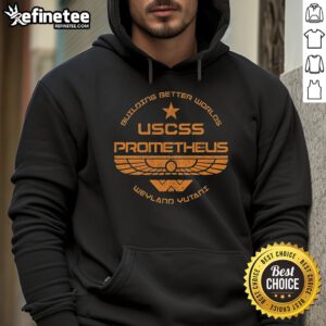 Official USCSS Prometheus hoodie featuring a sleek design and logo, perfect for fans of the sci-fi franchise.