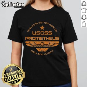 Official USCSS Prometheus Ladies Tee featuring a stylish design for fans of the sci-fi film franchise.