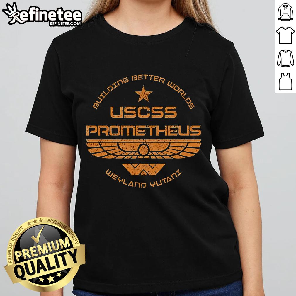 Official USCSS Prometheus Ladies Tee featuring a stylish design for fans of the sci-fi film franchise.