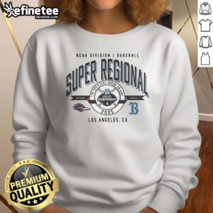 Official UTSA Roadrunners vs UCLA Bruins NCAA D1 Baseball Super Regional 2025 sweatshirt showcasing team logos and colors.