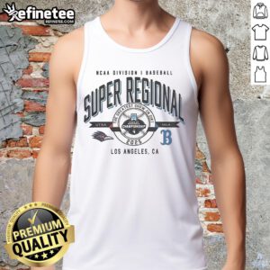 Official UTSA Roadrunners vs UCLA Bruins NCAA D1 Baseball Super Regional 2025 tank top featuring team logos and vibrant colors.