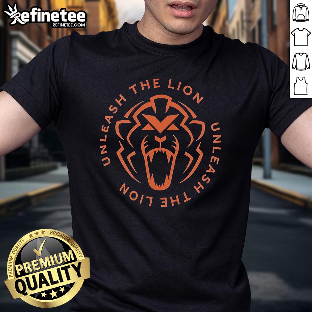 Official Unleash The Lion T-Shirt featuring a bold lion graphic, perfect for wildlife enthusiasts and fashion lovers.