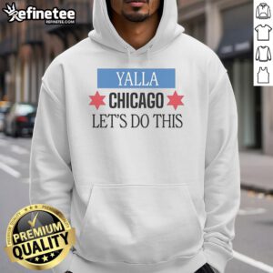 Official Yalla Chicago hoodie featuring a stylish design, perfect for showcasing Chicago pride and community spirit.