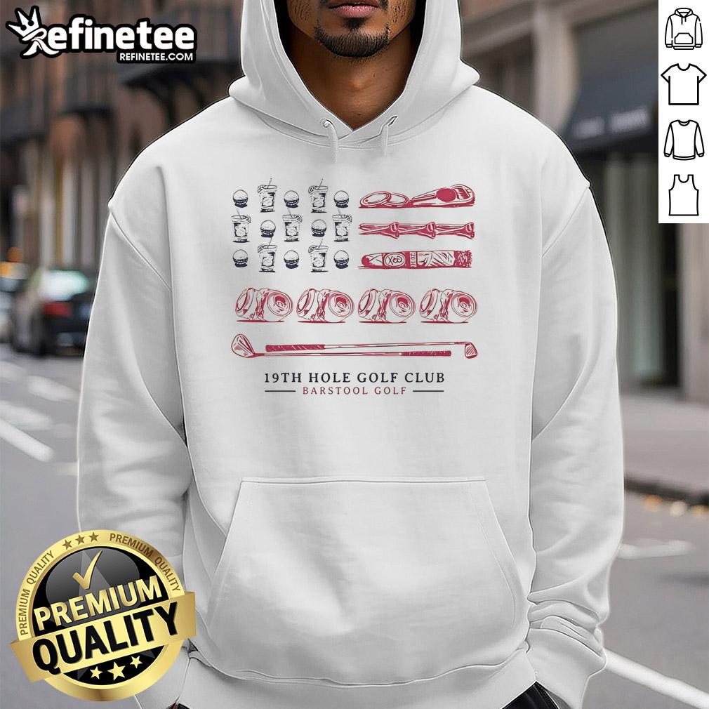 Original 19th Hole Golf Club Flag Barstool Sports Hoodie featuring a stylish design perfect for golf enthusiasts.