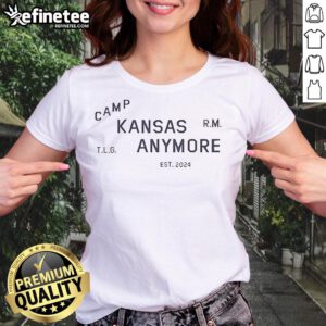 Original Rolemodel Camp Kansas Anymore ladies tee featuring a stylish design perfect for casual wear.